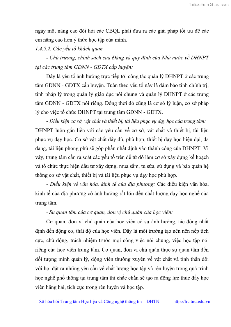 Luận văn thạc sĩ khoa học giáo dục Quản lý dạy học nghề phổ thông tại Trung tâm giáo dục nghề nghiệp - Giáo dục thường xuyên huyện Hòa An, tỉnh Cao Bằng - 5 Trang 49