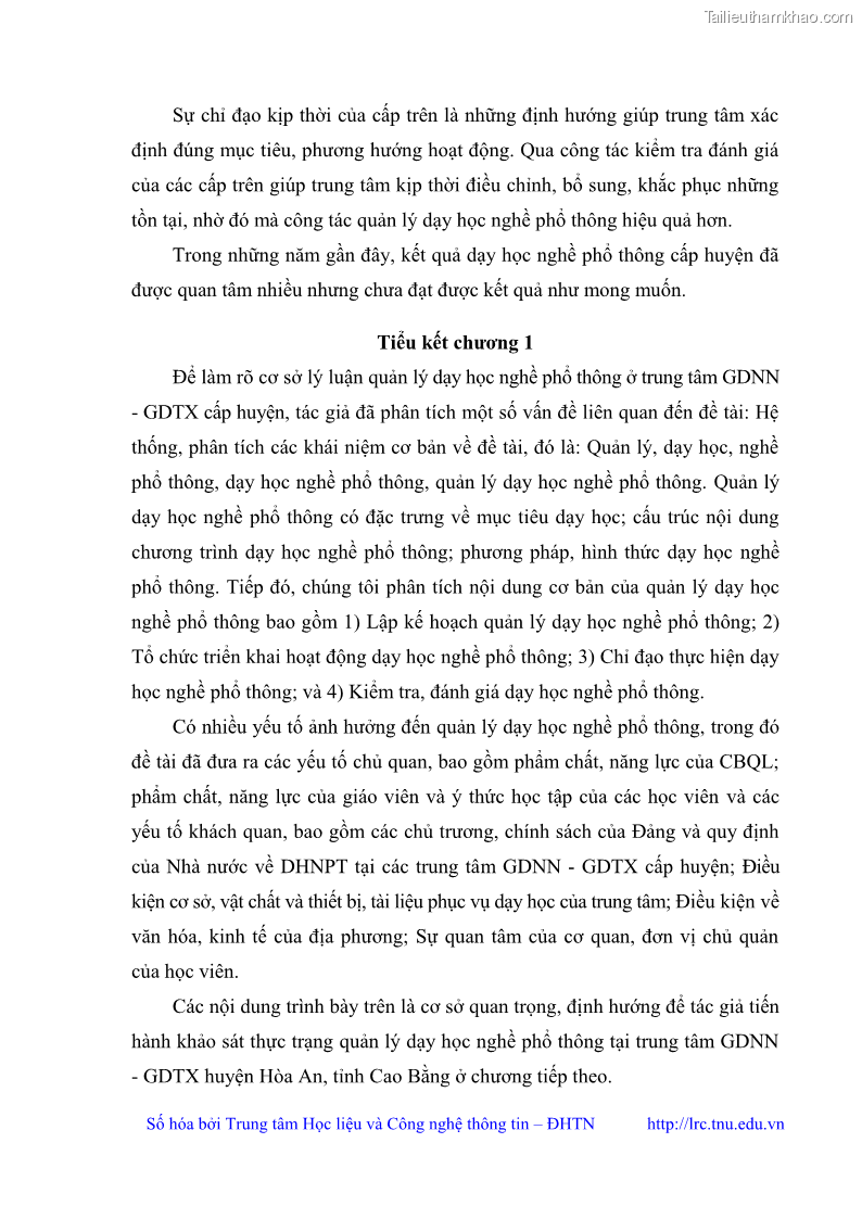 Luận văn thạc sĩ khoa học giáo dục Quản lý dạy học nghề phổ thông tại Trung tâm giáo dục nghề nghiệp - Giáo dục thường xuyên huyện Hòa An, tỉnh Cao Bằng - 5 Trang 50