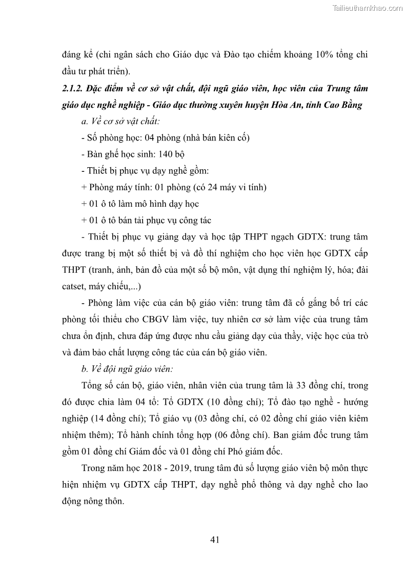 Luận văn thạc sĩ khoa học giáo dục Quản lý dạy học nghề phổ thông tại Trung tâm giáo dục nghề nghiệp - Giáo dục thường xuyên huyện Hòa An, tỉnh Cao Bằng - 5 Trang 52