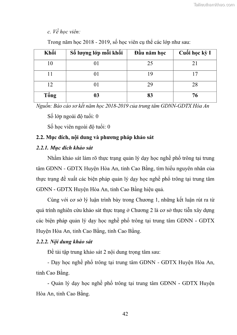Luận văn thạc sĩ khoa học giáo dục Quản lý dạy học nghề phổ thông tại Trung tâm giáo dục nghề nghiệp - Giáo dục thường xuyên huyện Hòa An, tỉnh Cao Bằng - 5 Trang 53