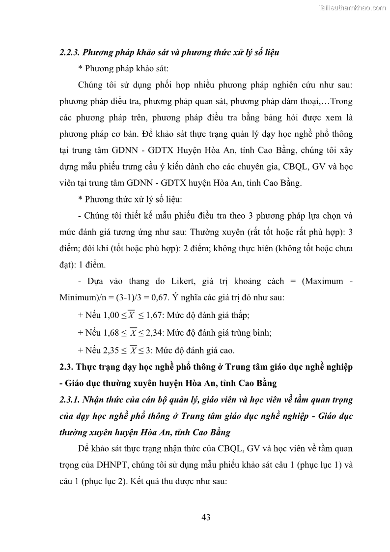 Luận văn thạc sĩ khoa học giáo dục Quản lý dạy học nghề phổ thông tại Trung tâm giáo dục nghề nghiệp - Giáo dục thường xuyên huyện Hòa An, tỉnh Cao Bằng - 5 Trang 54