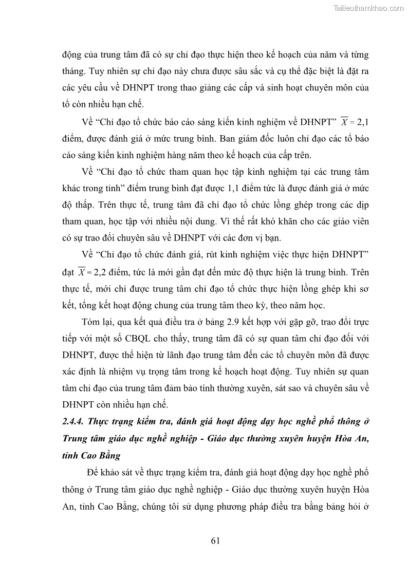 Luận văn thạc sĩ khoa học giáo dục Quản lý dạy học nghề phổ thông tại Trung tâm giáo dục nghề nghiệp - Giáo dục thường xuyên huyện Hòa An, tỉnh Cao Bằng - 6 Trang 72