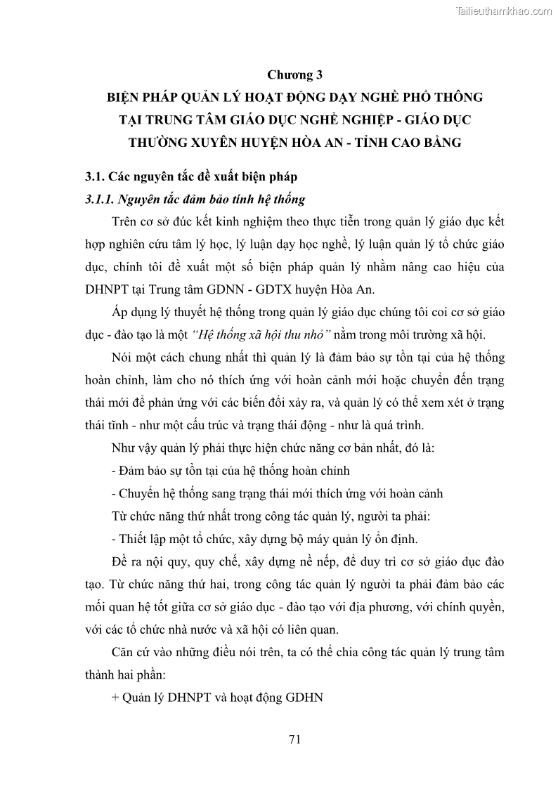 Luận văn thạc sĩ khoa học giáo dục Quản lý dạy học nghề phổ thông tại Trung tâm giáo dục nghề nghiệp - Giáo dục thường xuyên huyện Hòa An, tỉnh Cao Bằng - 7 Trang 82