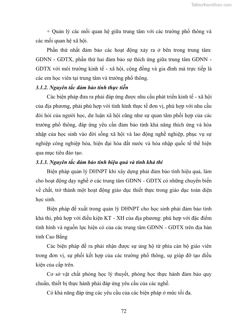 Luận văn thạc sĩ khoa học giáo dục Quản lý dạy học nghề phổ thông tại Trung tâm giáo dục nghề nghiệp - Giáo dục thường xuyên huyện Hòa An, tỉnh Cao Bằng - 7 Trang 83