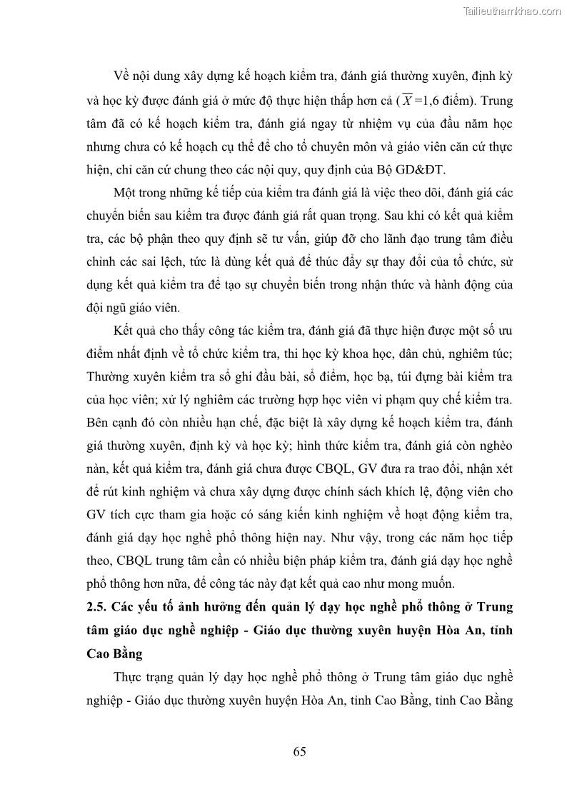 Luận văn thạc sĩ khoa học giáo dục Quản lý dạy học nghề phổ thông tại Trung tâm giáo dục nghề nghiệp - Giáo dục thường xuyên huyện Hòa An, tỉnh Cao Bằng - 7 Trang 76