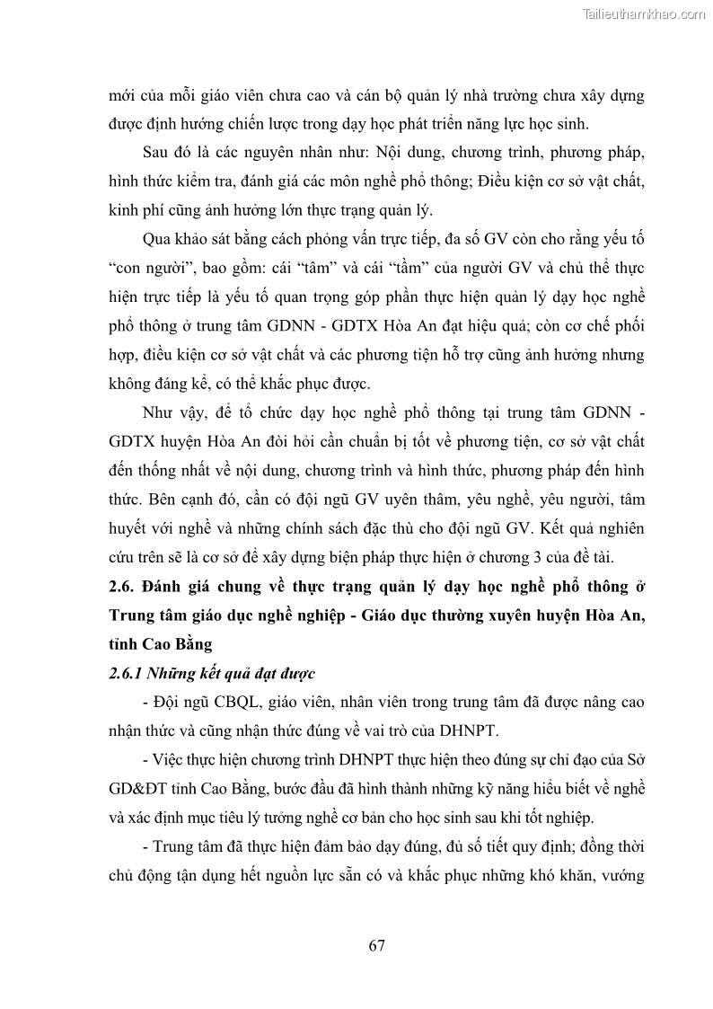 Luận văn thạc sĩ khoa học giáo dục Quản lý dạy học nghề phổ thông tại Trung tâm giáo dục nghề nghiệp - Giáo dục thường xuyên huyện Hòa An, tỉnh Cao Bằng - 7 Trang 78