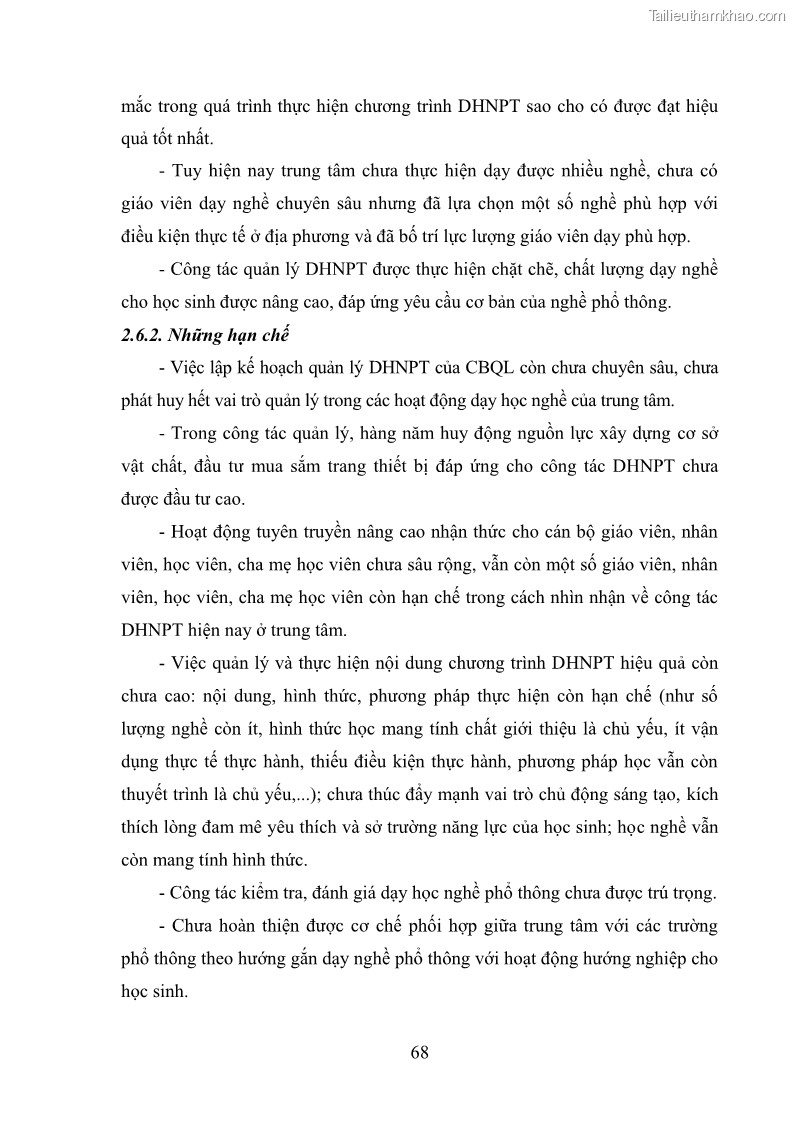 Luận văn thạc sĩ khoa học giáo dục Quản lý dạy học nghề phổ thông tại Trung tâm giáo dục nghề nghiệp - Giáo dục thường xuyên huyện Hòa An, tỉnh Cao Bằng - 7 Trang 79