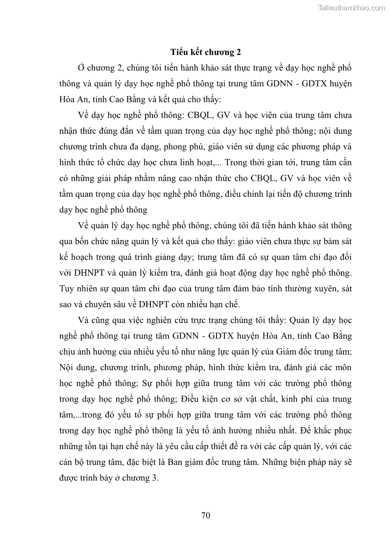 Luận văn thạc sĩ khoa học giáo dục Quản lý dạy học nghề phổ thông tại Trung tâm giáo dục nghề nghiệp - Giáo dục thường xuyên huyện Hòa An, tỉnh Cao Bằng - 7 Trang 81