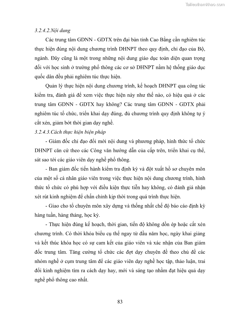 Luận văn thạc sĩ khoa học giáo dục Quản lý dạy học nghề phổ thông tại Trung tâm giáo dục nghề nghiệp - Giáo dục thường xuyên huyện Hòa An, tỉnh Cao Bằng - 8 Trang 94