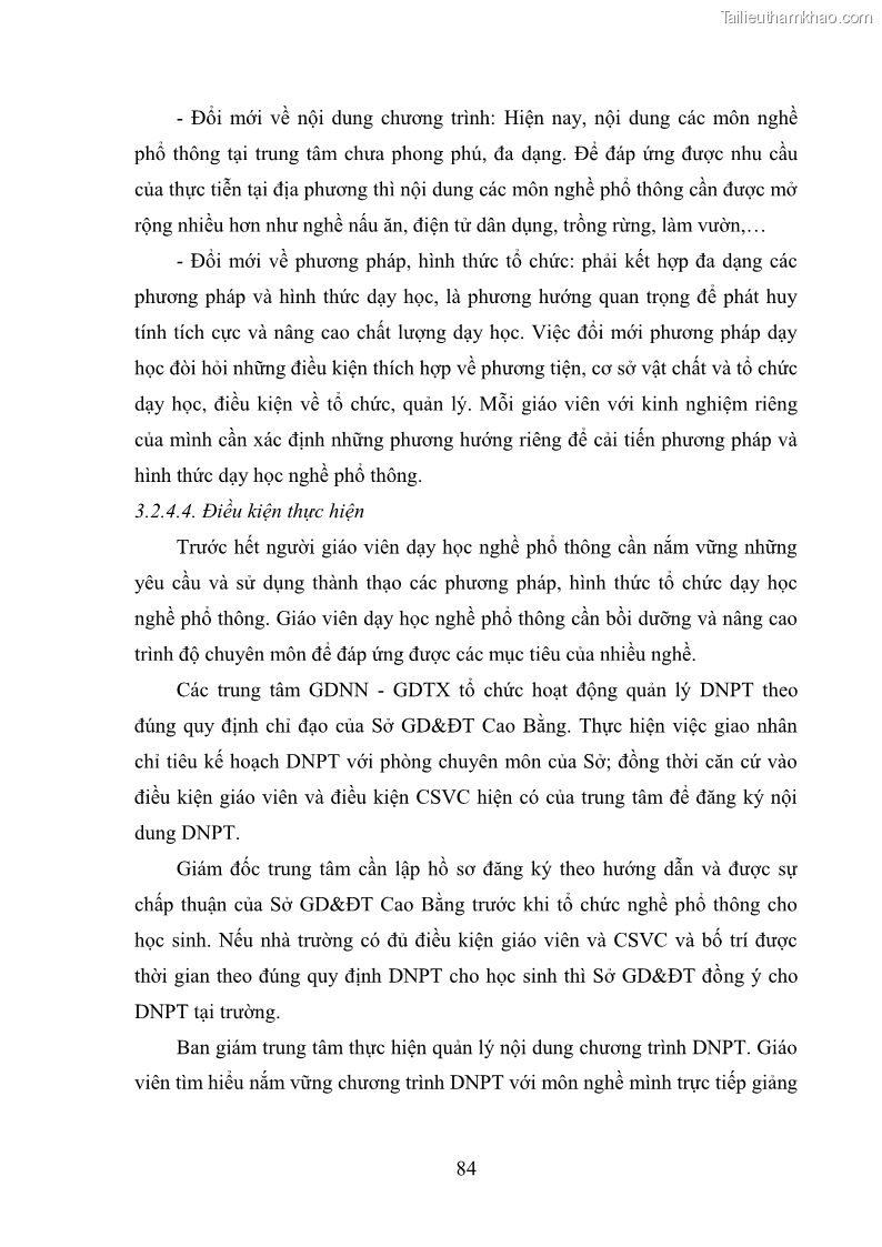 Luận văn thạc sĩ khoa học giáo dục Quản lý dạy học nghề phổ thông tại Trung tâm giáo dục nghề nghiệp - Giáo dục thường xuyên huyện Hòa An, tỉnh Cao Bằng - 8 Trang 95