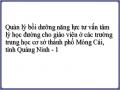 Quản lý bồi dưỡng năng lực tư vấn tâm lý học đường cho giáo viên ở các trường trung học cơ sở thành phố Móng Cái, tỉnh Quảng Ninh