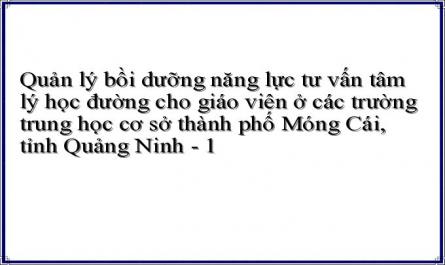 Quản lý bồi dưỡng năng lực tư vấn tâm lý học đường cho giáo viên ở các trường trung học cơ sở thành phố Móng Cái, tỉnh Quảng Ninh - 1