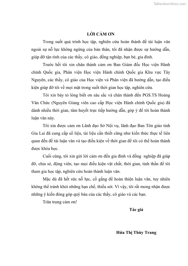 Luận văn thạc sĩ quản lý công Quản lý nhà nước đối với hoạt động của Công giáo trên địa bàn tỉnh Gia Lai - 1 Trang 4