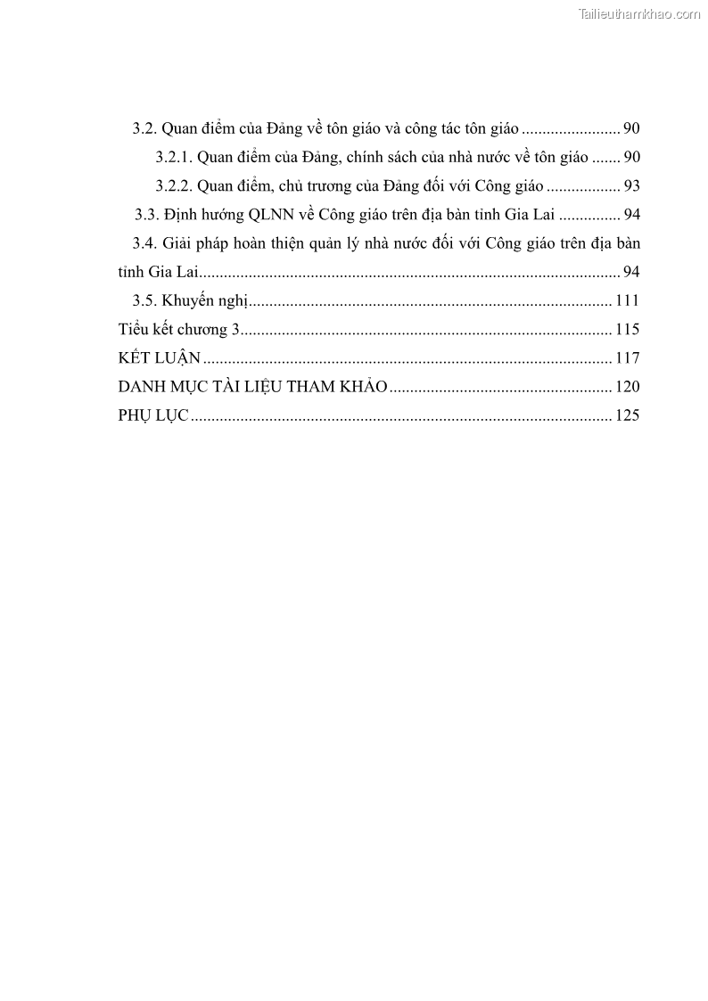 Luận văn thạc sĩ quản lý công Quản lý nhà nước đối với hoạt động của Công giáo trên địa bàn tỉnh Gia Lai - 1 Trang 7
