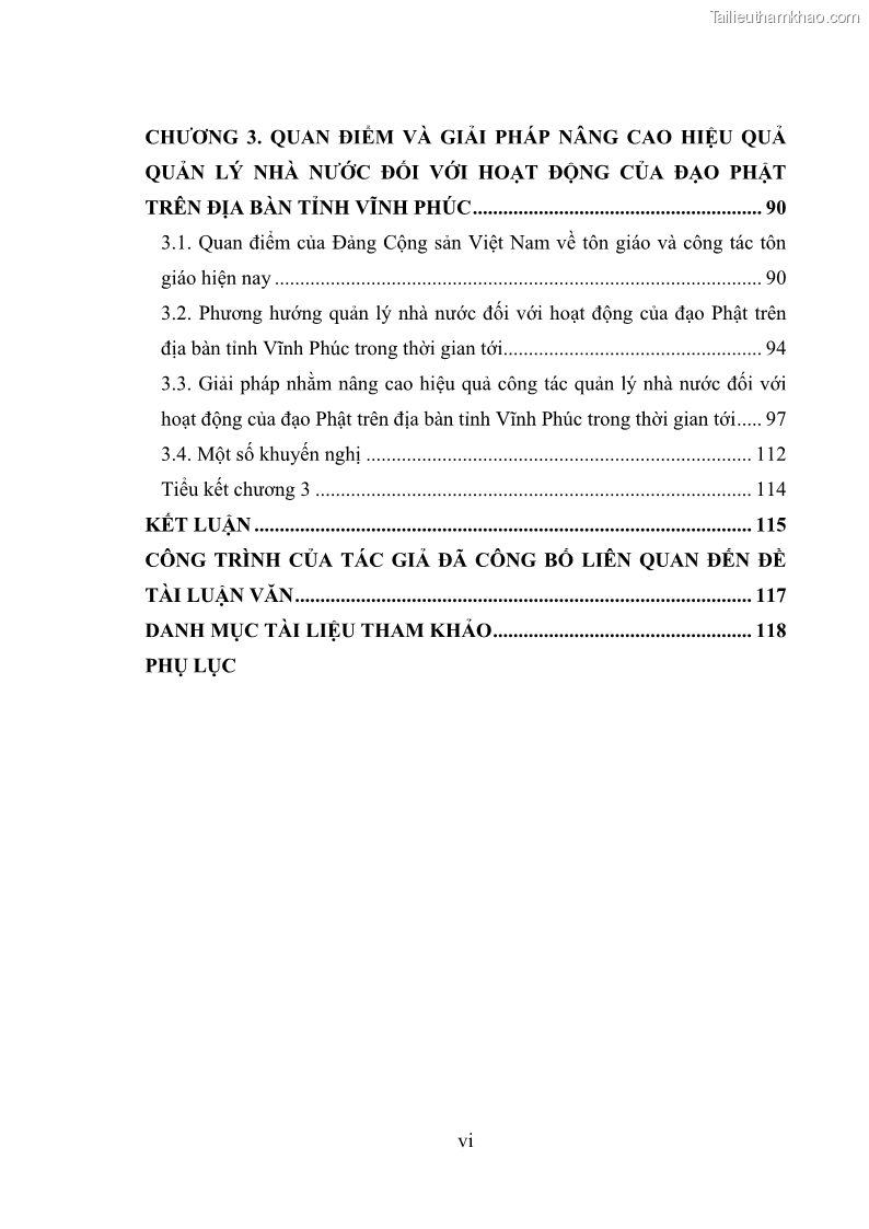 Luận văn thạc sĩ quản lý công Quản lý nhà nước đối với hoạt động của Đạo Phật trên địa bàn tỉnh Vĩnh Phúc - 1 Trang 8