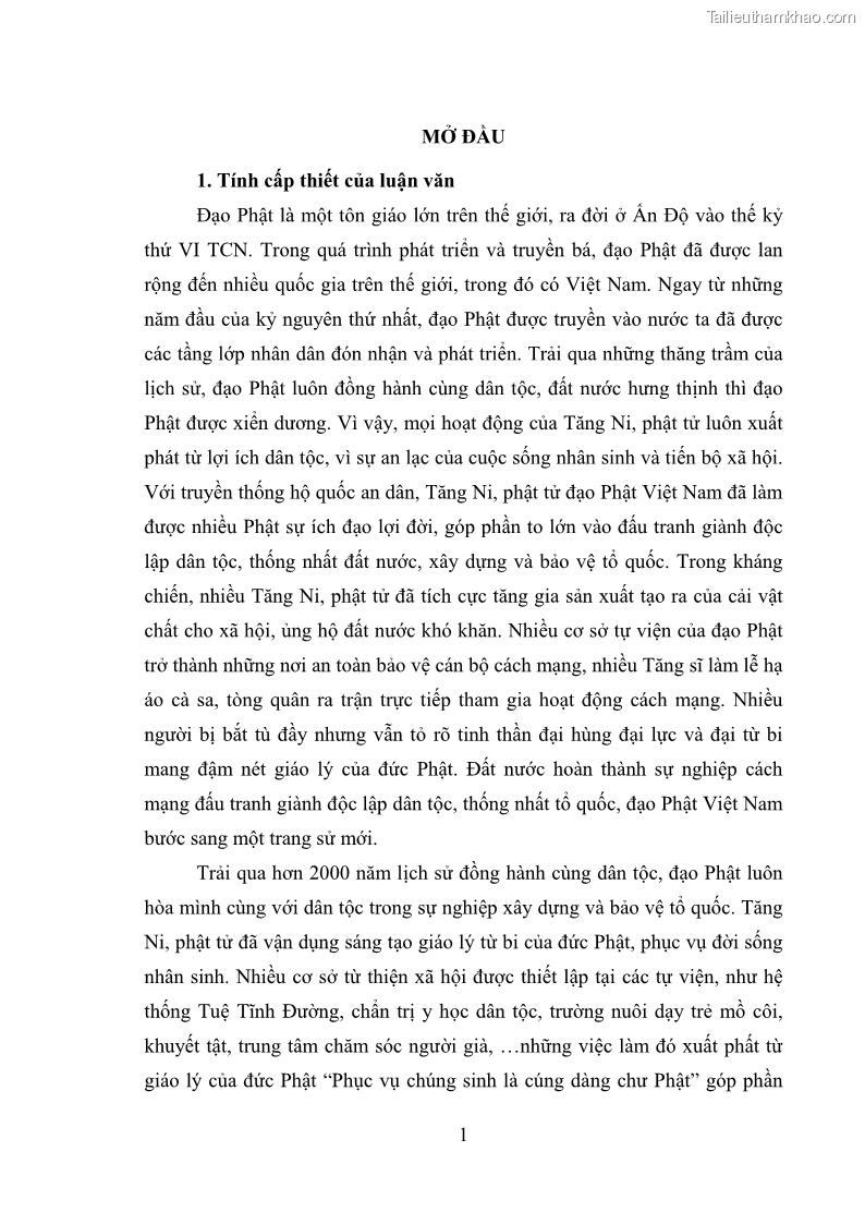 Luận văn thạc sĩ quản lý công Quản lý nhà nước đối với hoạt động của Đạo Phật trên địa bàn tỉnh Vĩnh Phúc - 1 Trang 9