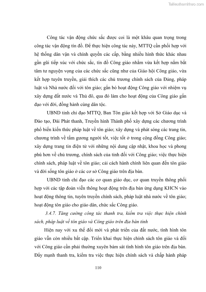 Luận văn thạc sĩ quản lý công Quản lý nhà nước đối với hoạt động của Công giáo trên địa bàn tỉnh Gia Lai - 10 Trang 119