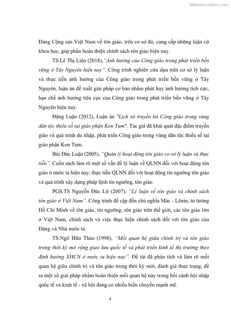 Luận văn thạc sĩ quản lý công Quản lý nhà nước đối với hoạt động của Công giáo trên địa bàn tỉnh Gia Lai - 2 Trang 13