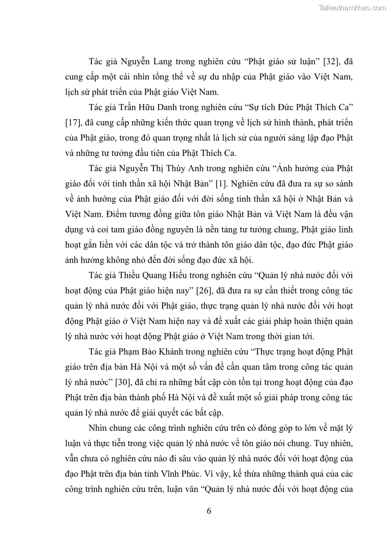 Luận văn thạc sĩ quản lý công Quản lý nhà nước đối với hoạt động của Đạo Phật trên địa bàn tỉnh Vĩnh Phúc - 2 Trang 14