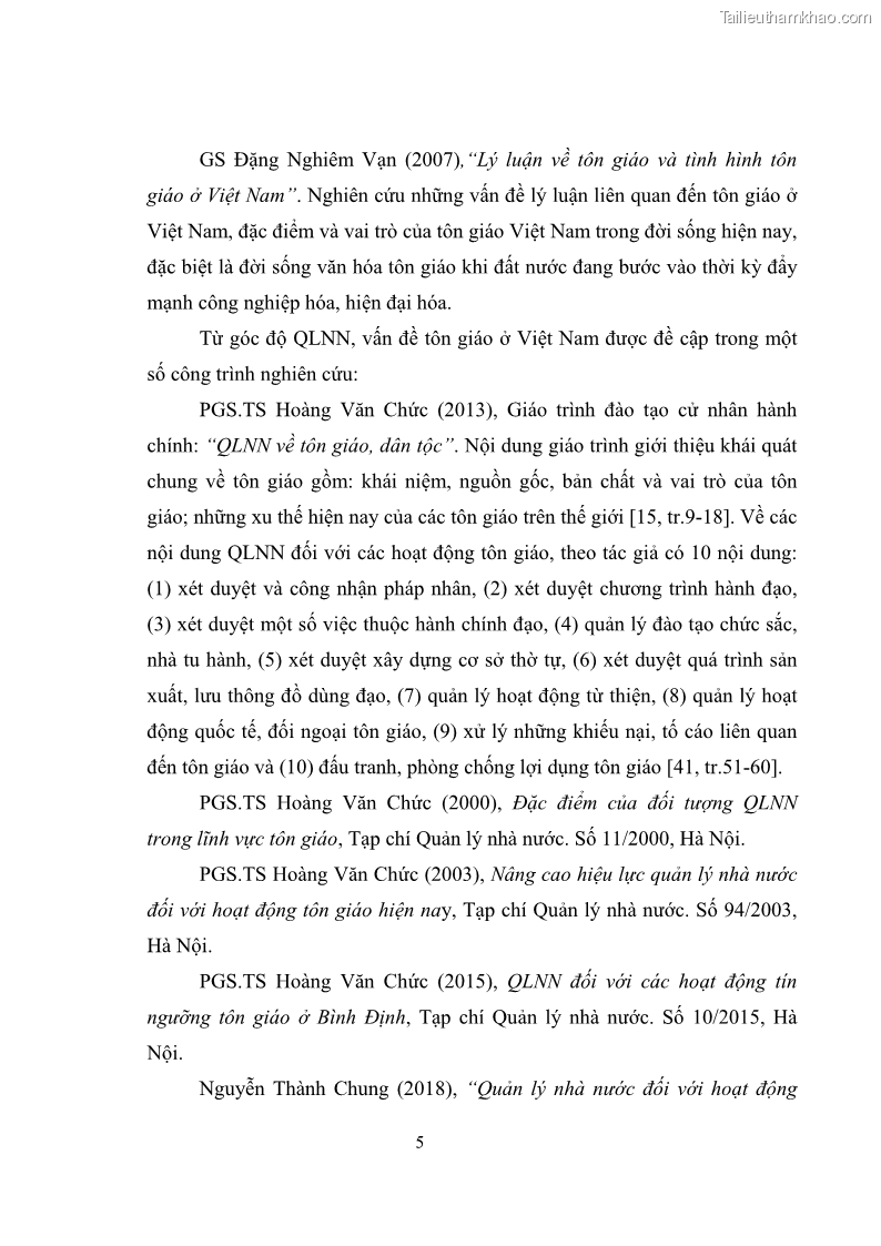 Luận văn thạc sĩ quản lý công Quản lý nhà nước đối với hoạt động của Công giáo trên địa bàn tỉnh Gia Lai - 2 Trang 14