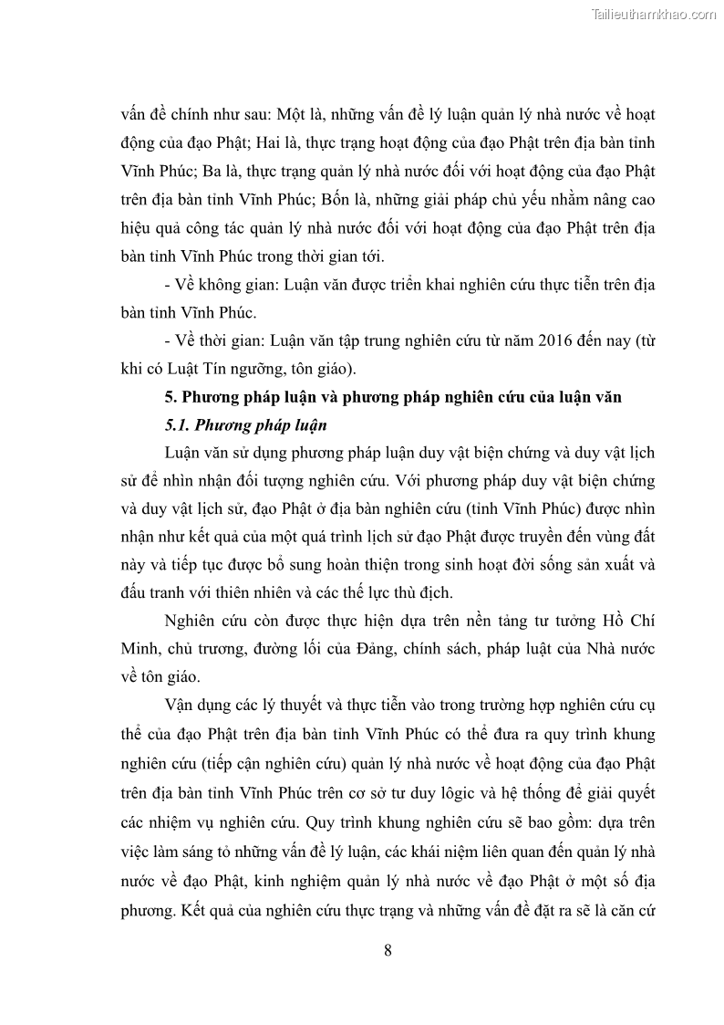 Luận văn thạc sĩ quản lý công Quản lý nhà nước đối với hoạt động của Đạo Phật trên địa bàn tỉnh Vĩnh Phúc - 2 Trang 16