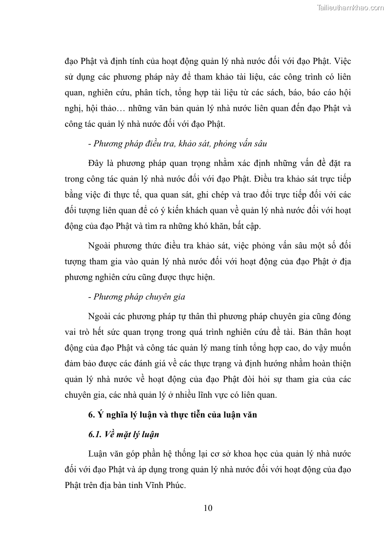 Luận văn thạc sĩ quản lý công Quản lý nhà nước đối với hoạt động của Đạo Phật trên địa bàn tỉnh Vĩnh Phúc - 2 Trang 18
