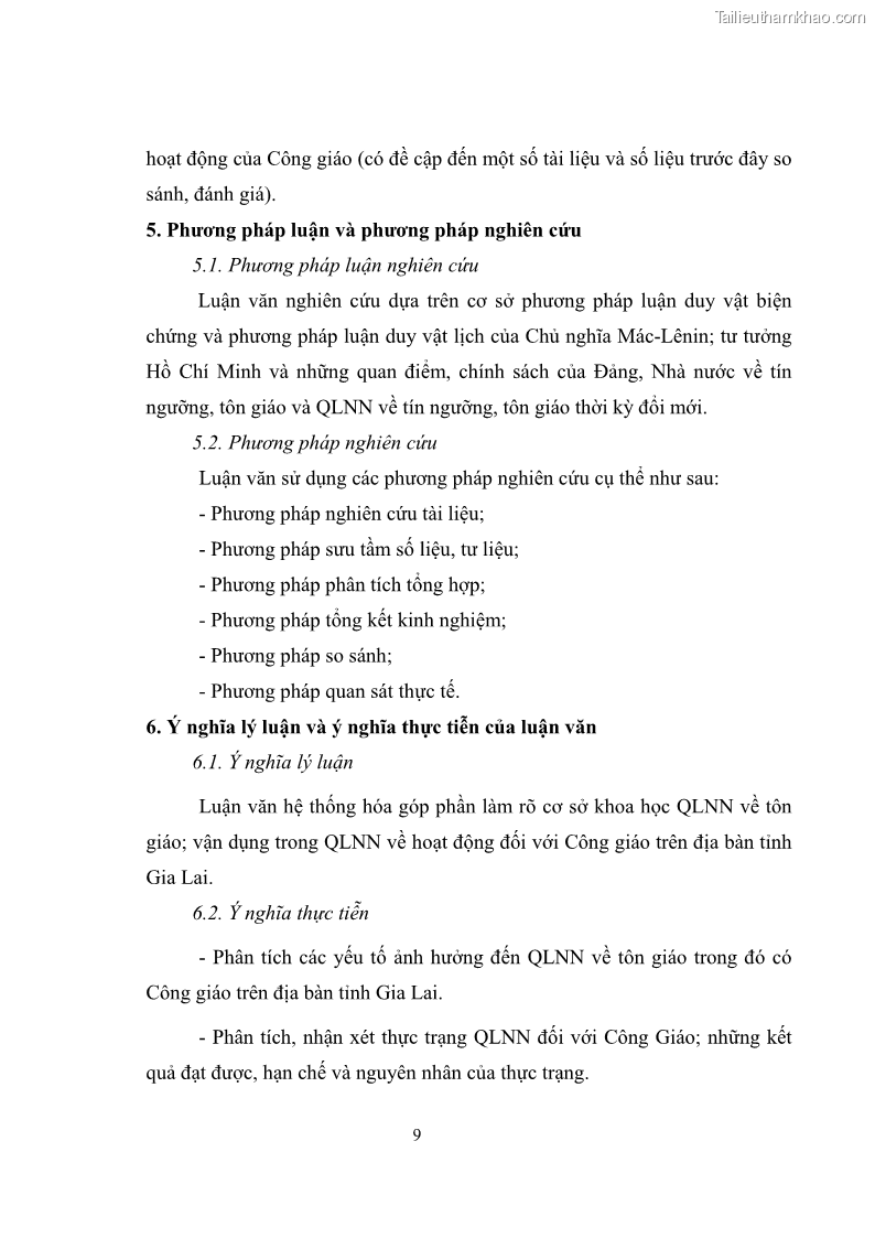 Luận văn thạc sĩ quản lý công Quản lý nhà nước đối với hoạt động của Công giáo trên địa bàn tỉnh Gia Lai - 2 Trang 18