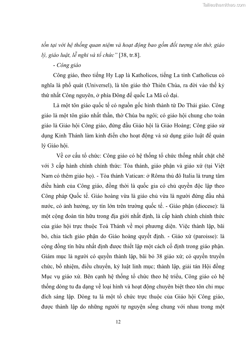 Luận văn thạc sĩ quản lý công Quản lý nhà nước đối với hoạt động của Công giáo trên địa bàn tỉnh Gia Lai - 2 Trang 21