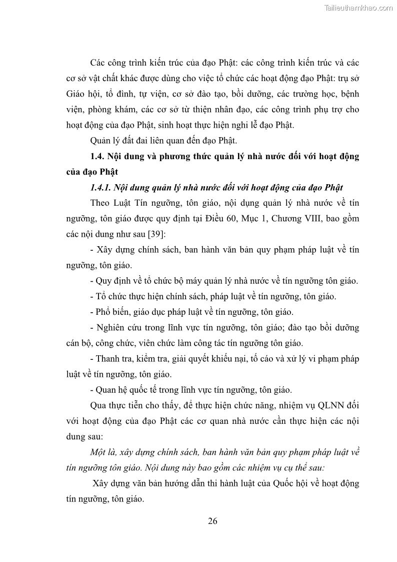 Luận văn thạc sĩ quản lý công Quản lý nhà nước đối với hoạt động của Đạo Phật trên địa bàn tỉnh Vĩnh Phúc - 3 Trang 34