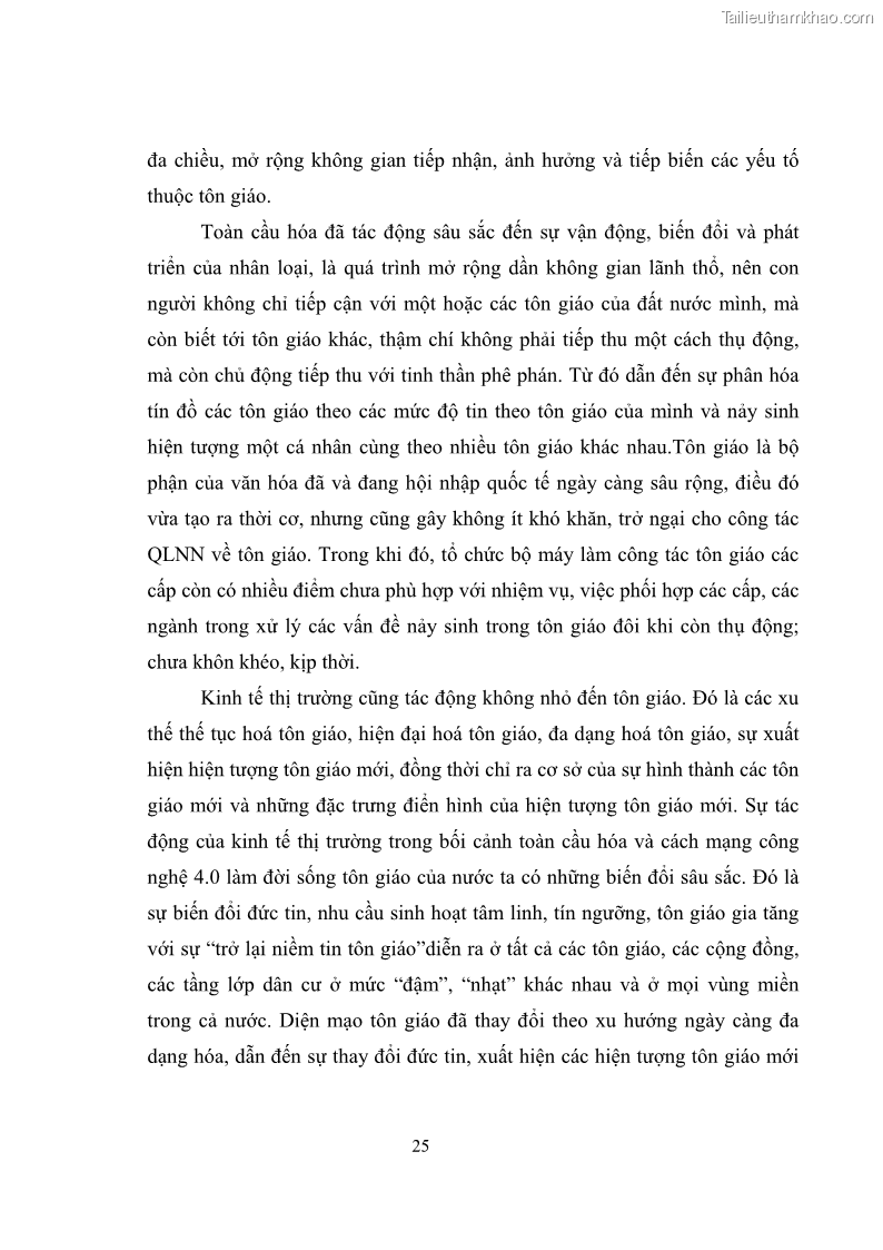 Luận văn thạc sĩ quản lý công Quản lý nhà nước đối với hoạt động của Công giáo trên địa bàn tỉnh Gia Lai - 3 Trang 34