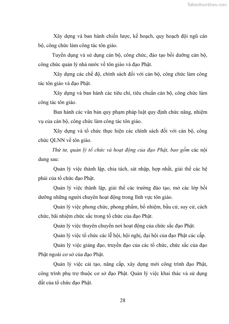 Luận văn thạc sĩ quản lý công Quản lý nhà nước đối với hoạt động của Đạo Phật trên địa bàn tỉnh Vĩnh Phúc - 3 Trang 36