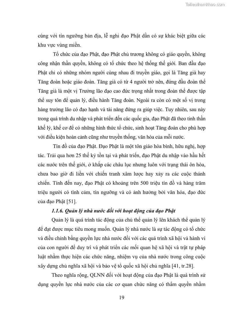 Luận văn thạc sĩ quản lý công Quản lý nhà nước đối với hoạt động của Đạo Phật trên địa bàn tỉnh Vĩnh Phúc - 3 Trang 27