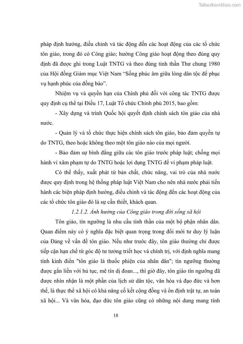 Luận văn thạc sĩ quản lý công Quản lý nhà nước đối với hoạt động của Công giáo trên địa bàn tỉnh Gia Lai - 3 Trang 27