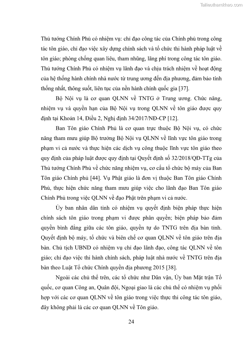 Luận văn thạc sĩ quản lý công Quản lý nhà nước đối với hoạt động của Đạo Phật trên địa bàn tỉnh Vĩnh Phúc - 3 Trang 32