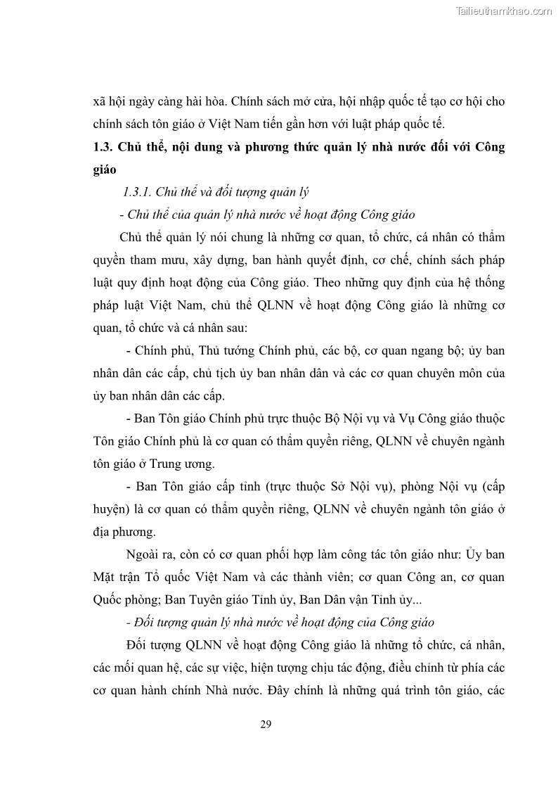 Luận văn thạc sĩ quản lý công Quản lý nhà nước đối với hoạt động của Công giáo trên địa bàn tỉnh Gia Lai - 4 Trang 38