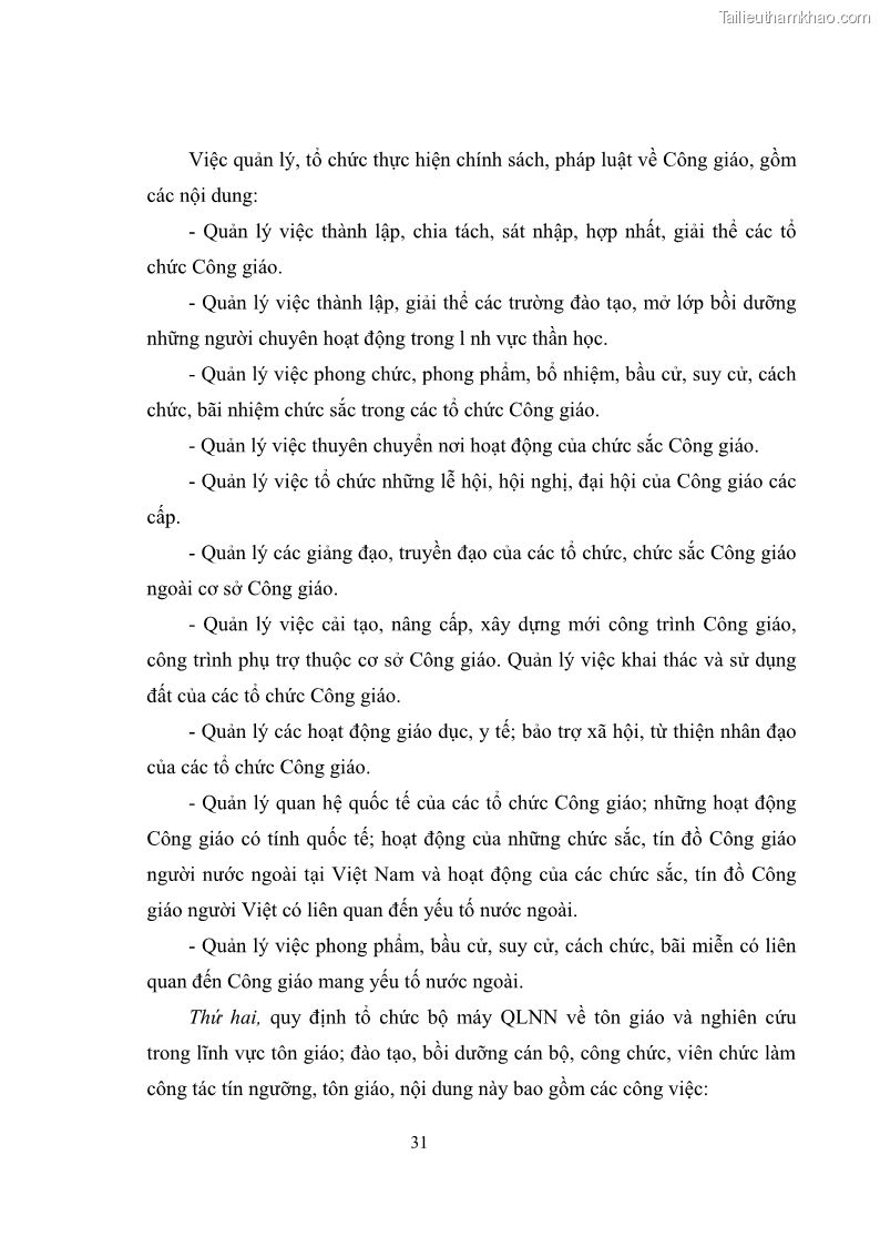 Luận văn thạc sĩ quản lý công Quản lý nhà nước đối với hoạt động của Công giáo trên địa bàn tỉnh Gia Lai - 4 Trang 40