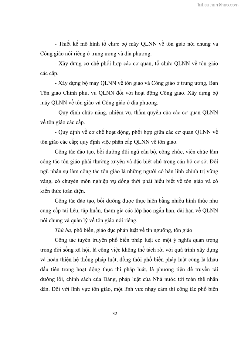 Luận văn thạc sĩ quản lý công Quản lý nhà nước đối với hoạt động của Công giáo trên địa bàn tỉnh Gia Lai - 4 Trang 41