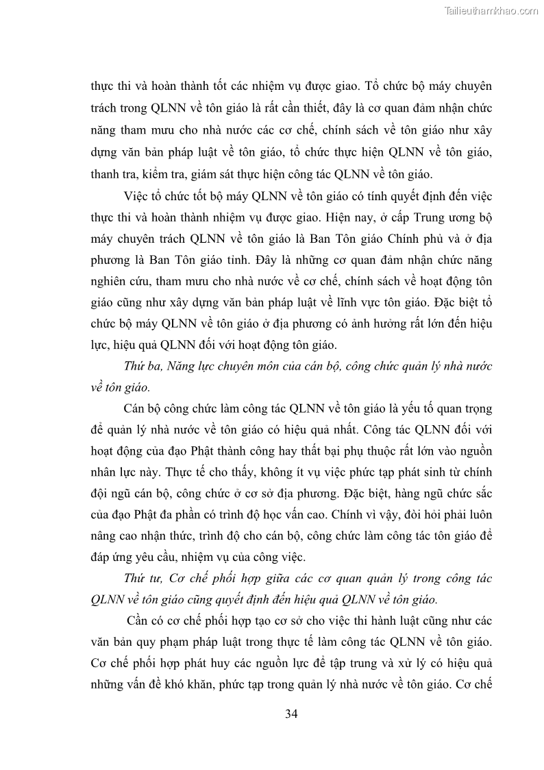 Luận văn thạc sĩ quản lý công Quản lý nhà nước đối với hoạt động của Đạo Phật trên địa bàn tỉnh Vĩnh Phúc - 4 Trang 42