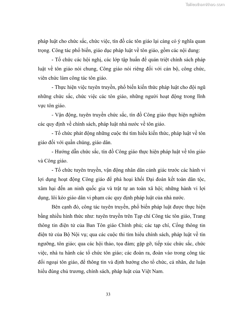 Luận văn thạc sĩ quản lý công Quản lý nhà nước đối với hoạt động của Công giáo trên địa bàn tỉnh Gia Lai - 4 Trang 42