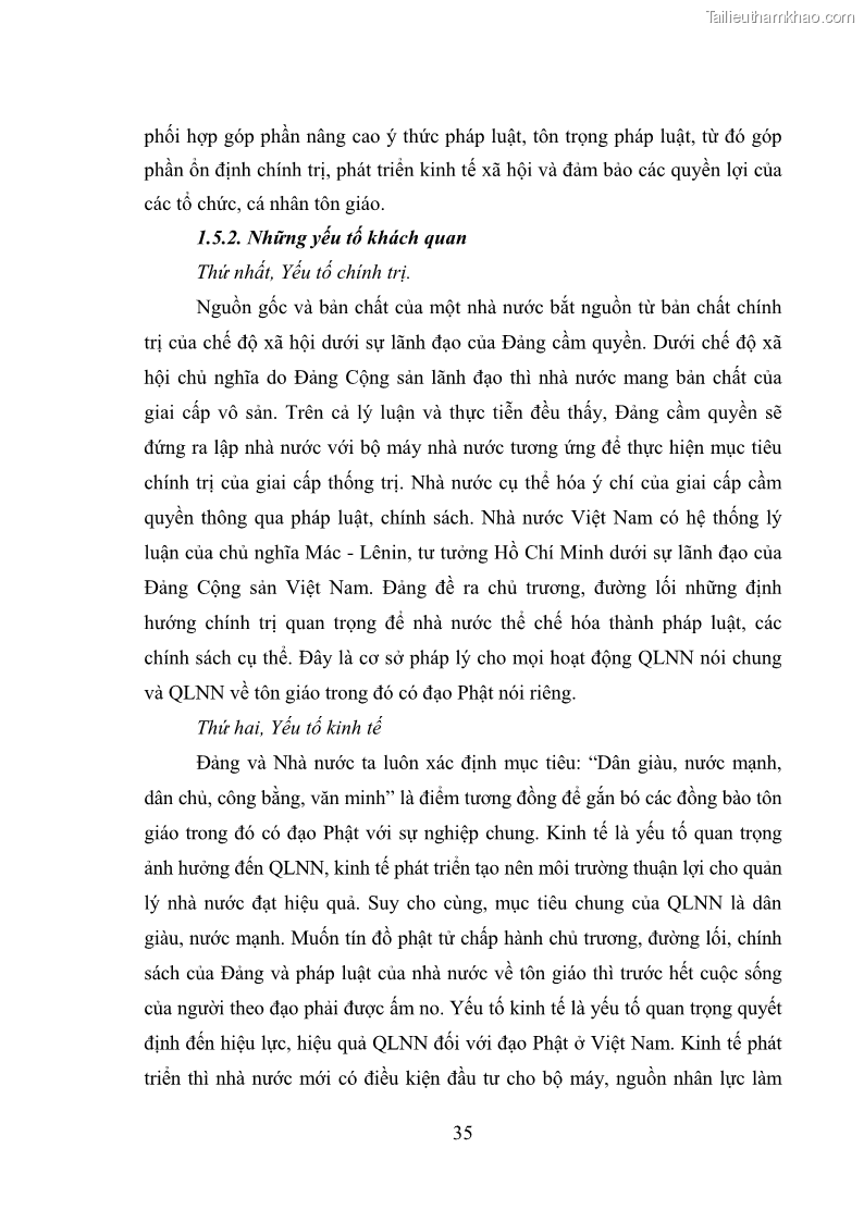 Luận văn thạc sĩ quản lý công Quản lý nhà nước đối với hoạt động của Đạo Phật trên địa bàn tỉnh Vĩnh Phúc - 4 Trang 43