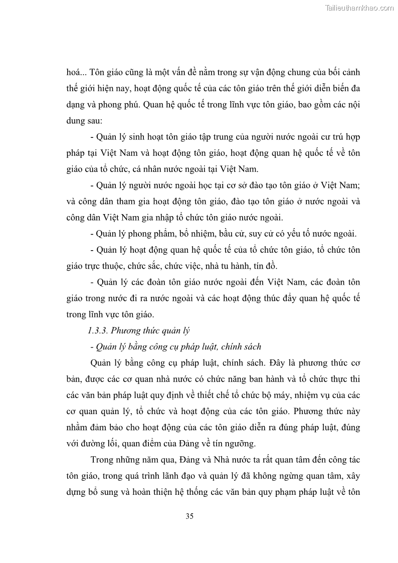 Luận văn thạc sĩ quản lý công Quản lý nhà nước đối với hoạt động của Công giáo trên địa bàn tỉnh Gia Lai - 4 Trang 44