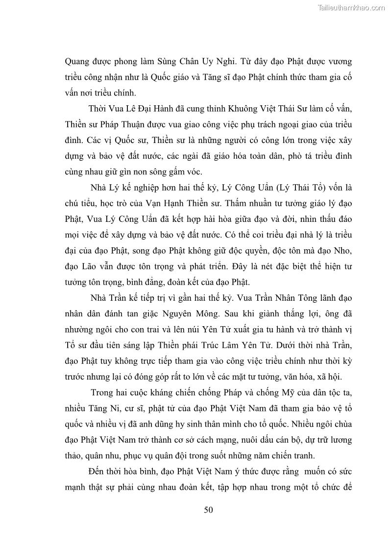 Luận văn thạc sĩ quản lý công Quản lý nhà nước đối với hoạt động của Đạo Phật trên địa bàn tỉnh Vĩnh Phúc - 5 Trang 58