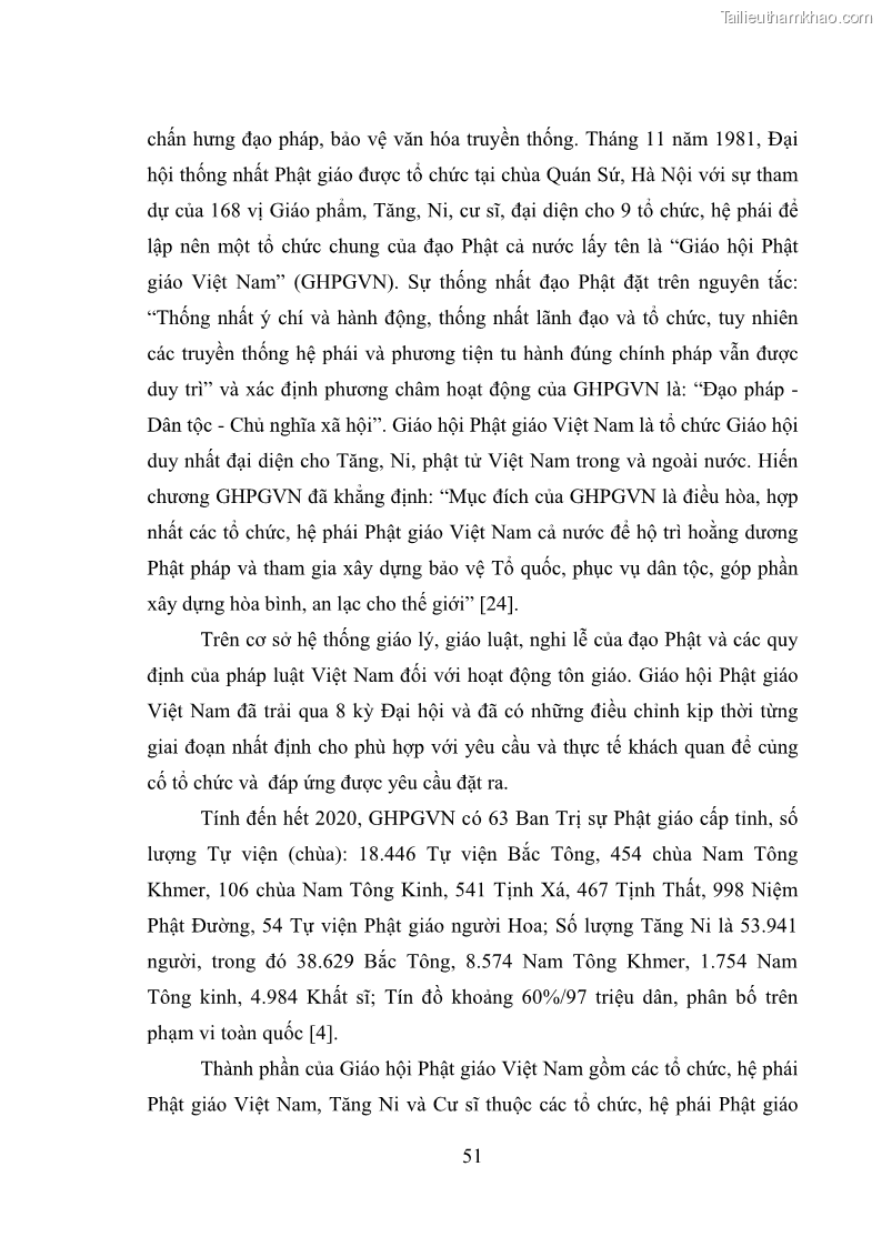 Luận văn thạc sĩ quản lý công Quản lý nhà nước đối với hoạt động của Đạo Phật trên địa bàn tỉnh Vĩnh Phúc - 5 Trang 59