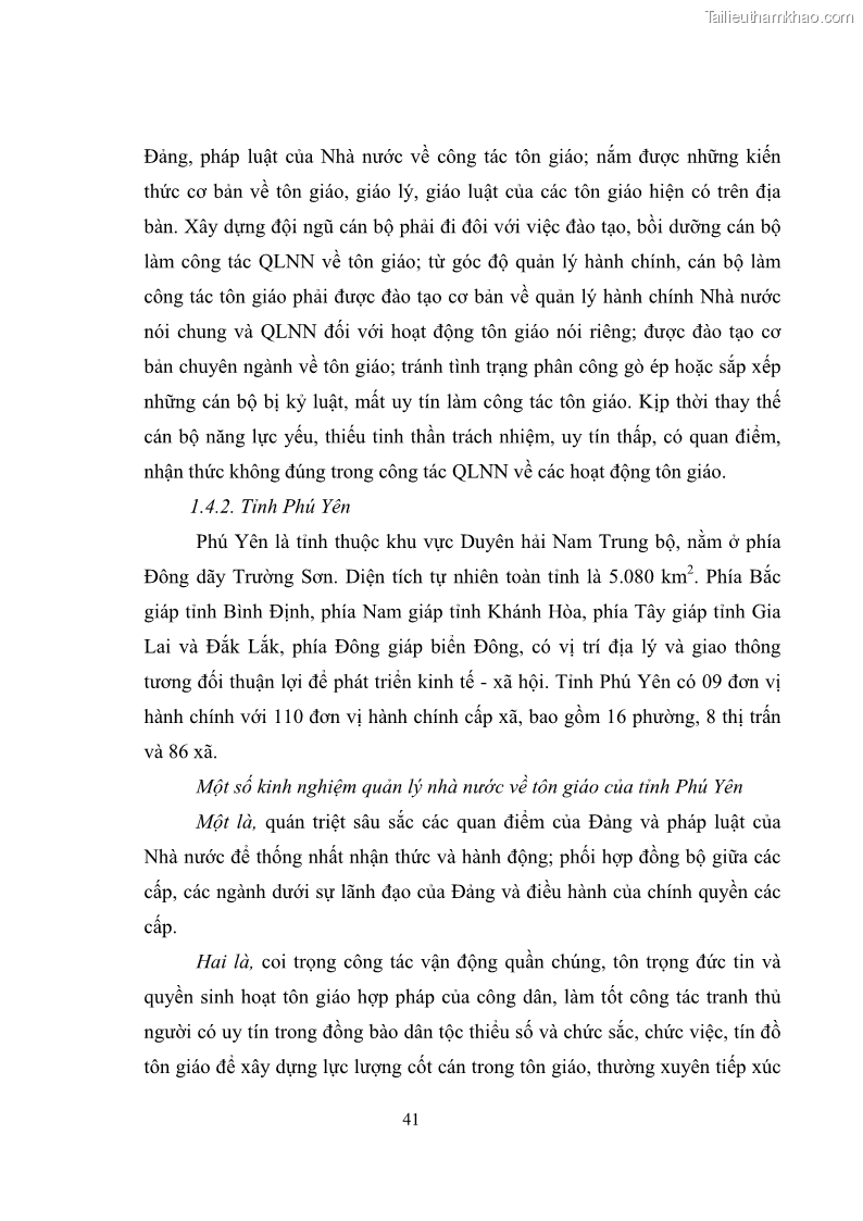 Luận văn thạc sĩ quản lý công Quản lý nhà nước đối với hoạt động của Công giáo trên địa bàn tỉnh Gia Lai - 5 Trang 50
