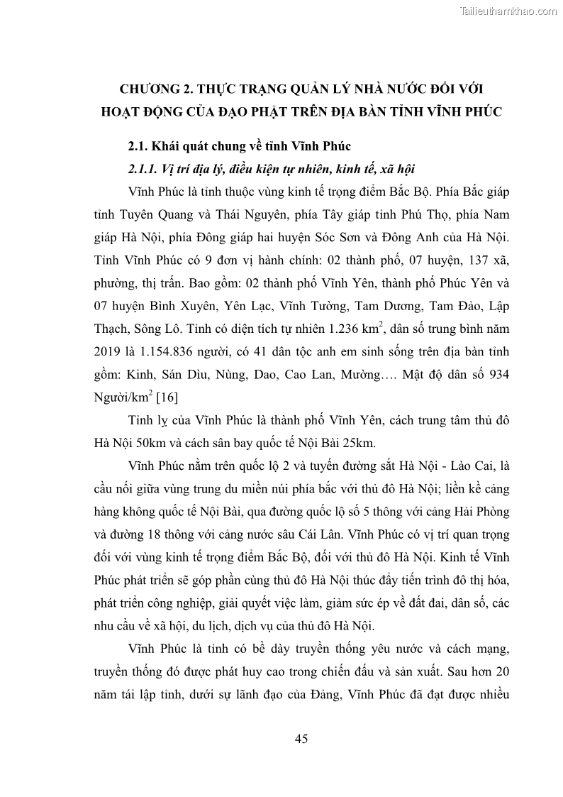 Luận văn thạc sĩ quản lý công Quản lý nhà nước đối với hoạt động của Đạo Phật trên địa bàn tỉnh Vĩnh Phúc - 5 Trang 53