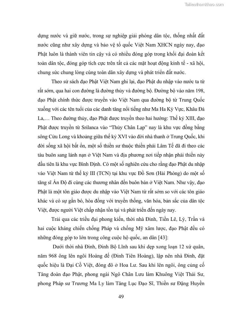Luận văn thạc sĩ quản lý công Quản lý nhà nước đối với hoạt động của Đạo Phật trên địa bàn tỉnh Vĩnh Phúc - 5 Trang 57