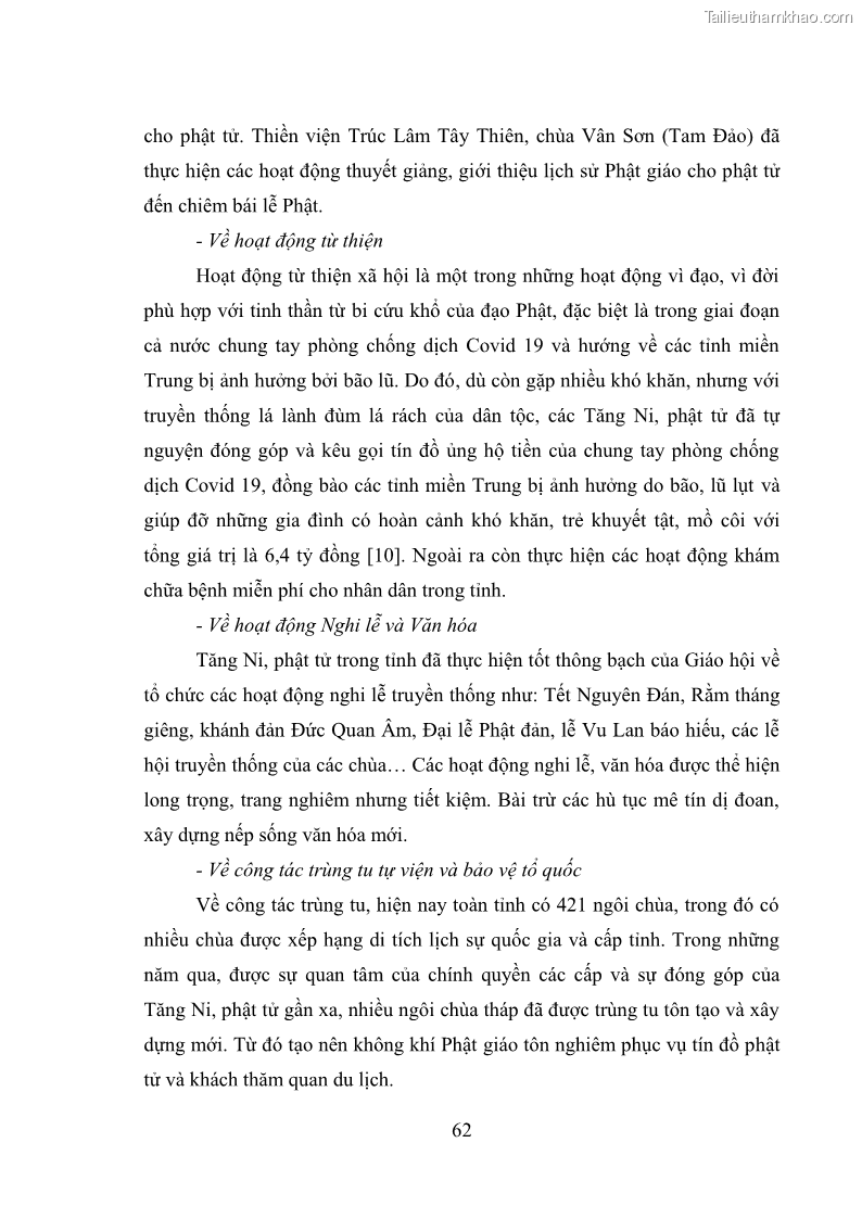 Luận văn thạc sĩ quản lý công Quản lý nhà nước đối với hoạt động của Đạo Phật trên địa bàn tỉnh Vĩnh Phúc - 6 Trang 70