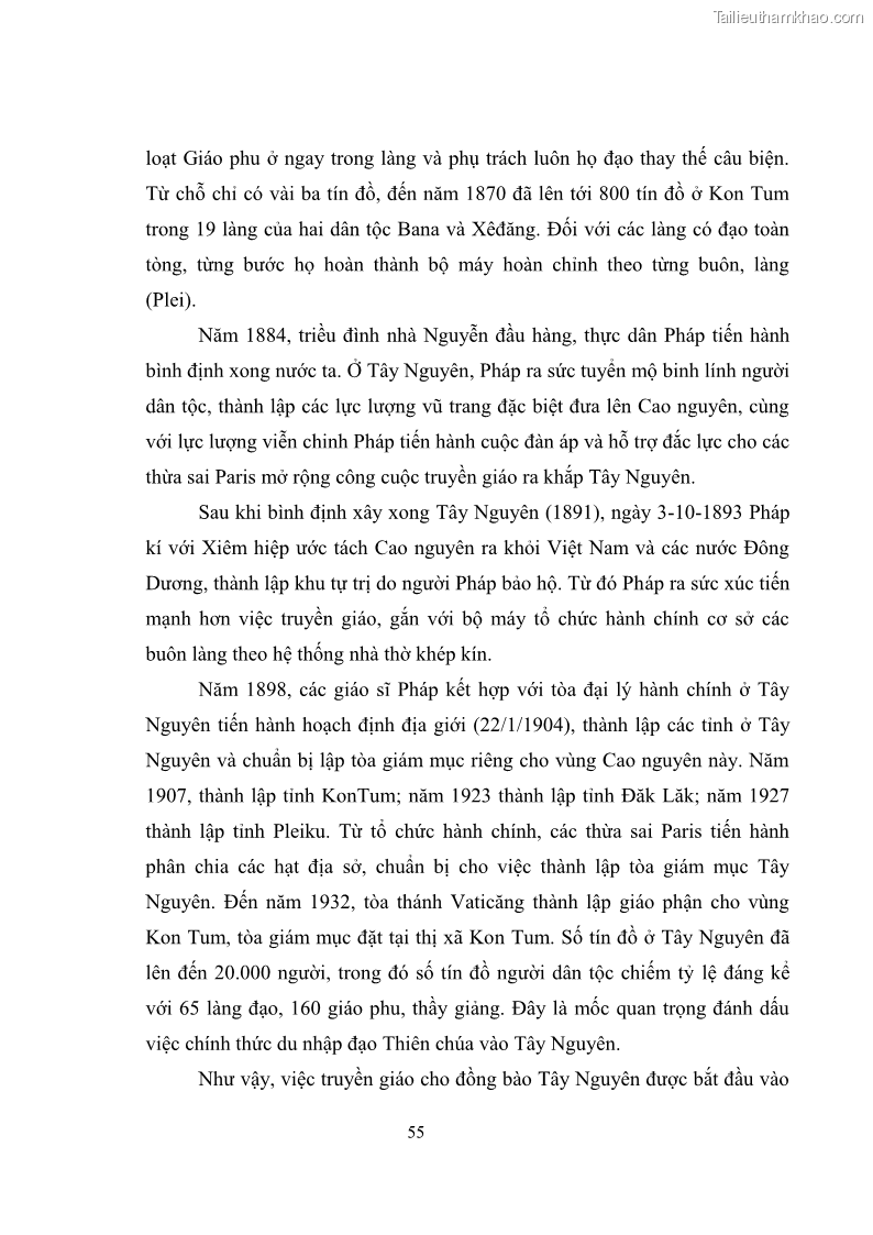 Luận văn thạc sĩ quản lý công Quản lý nhà nước đối với hoạt động của Công giáo trên địa bàn tỉnh Gia Lai - 6 Trang 64