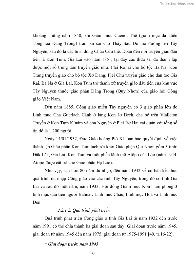 Luận văn thạc sĩ quản lý công Quản lý nhà nước đối với hoạt động của Công giáo trên địa bàn tỉnh Gia Lai - 6 Trang 65
