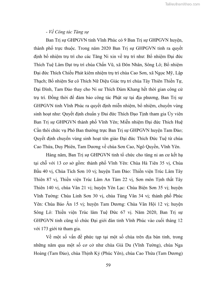 Luận văn thạc sĩ quản lý công Quản lý nhà nước đối với hoạt động của Đạo Phật trên địa bàn tỉnh Vĩnh Phúc - 6 Trang 67